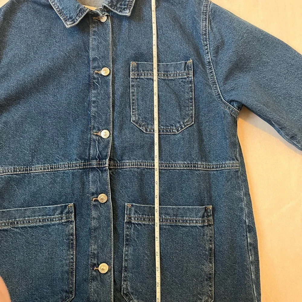 De Facto Denim Jeans Long Sleeve Jacket Dark Blue Navy Large With Pockets - Picture 7 of 11